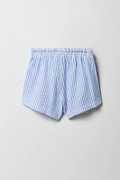 Short texturé rayé à taille coulissante pour fille