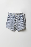 Short texturé rayé à taille coulissante pour fille
