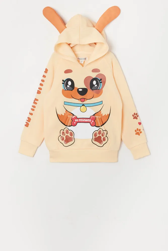 Girls Brown Dog Character Hoodie