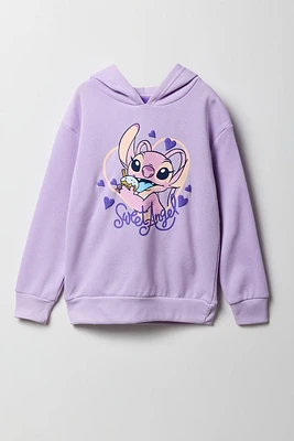 Girls Sweet Angel Graphic Fleece Hoodie