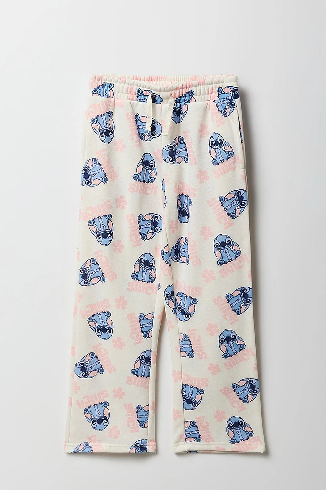 Pantalon d'entraînement en molleton à imprimé Stitch pour fille