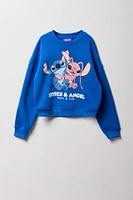 Girls Stitch & Angel Graphic Fleece Sweatshirt