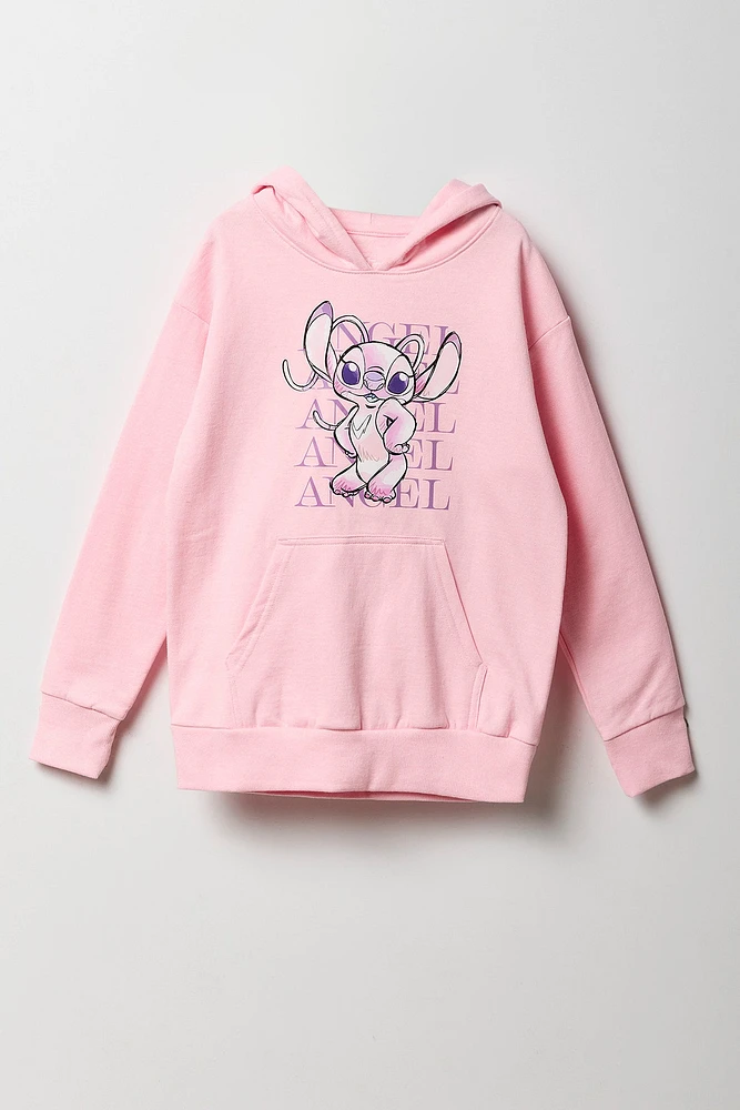 Girls Angel Graphic Fleece Hoodie