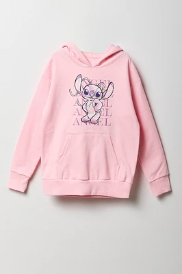 Girls Angel Graphic Fleece Hoodie