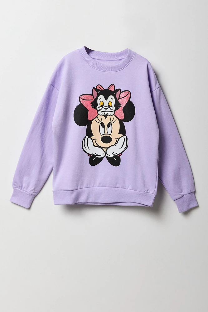 Girls Minnie & Kitty Graphic Fleece Sweatshirt