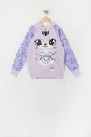 Girls Cat Love Character Hoodie