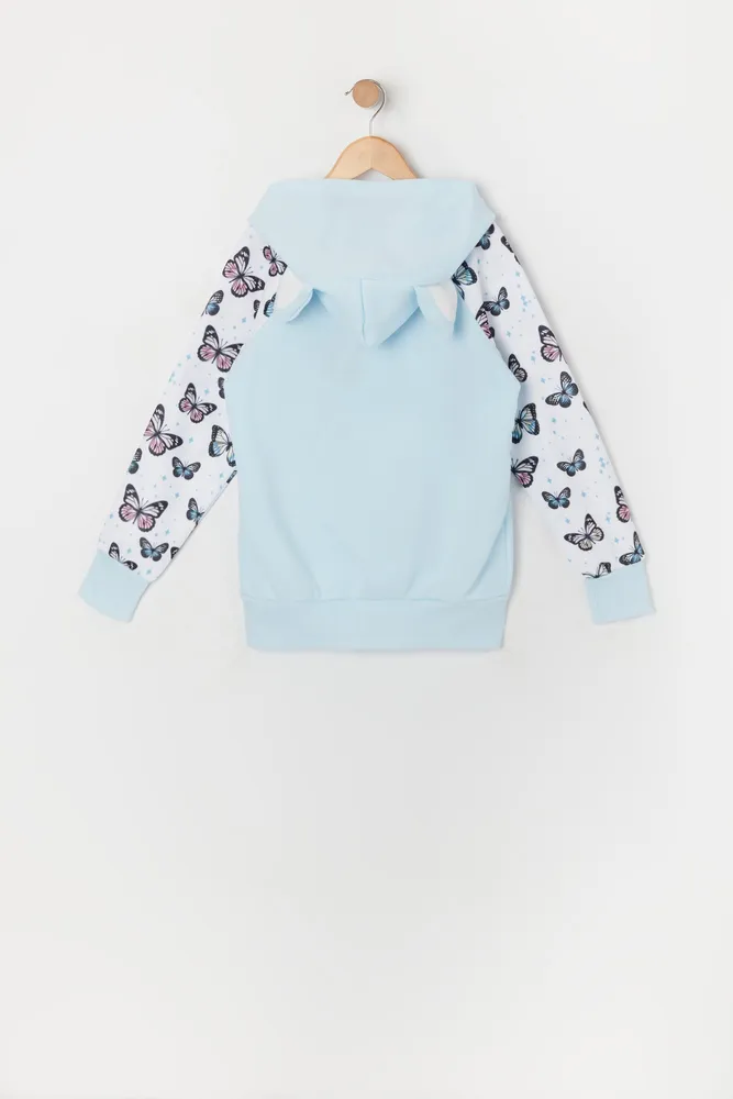 Girls Butterfly Cat Character Hoodie