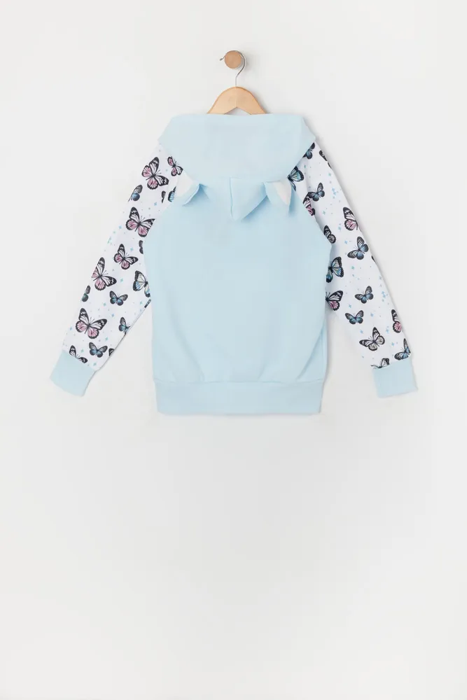 Urban Kids Girls Butterfly Cat Character Hoodie