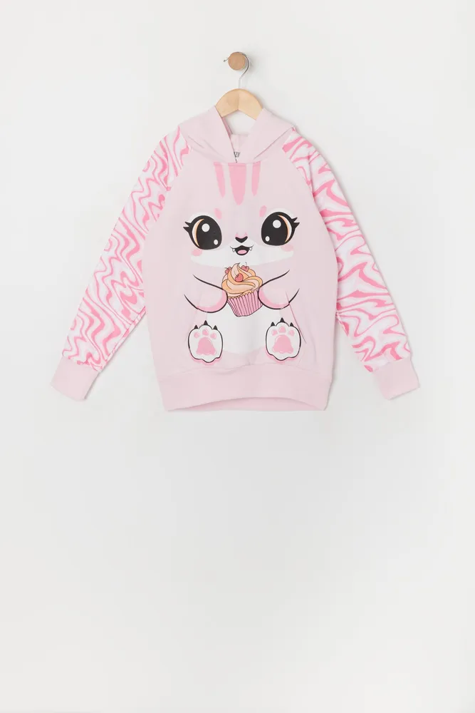 Girls Cupcake Cat Unicorn Character Hoodie