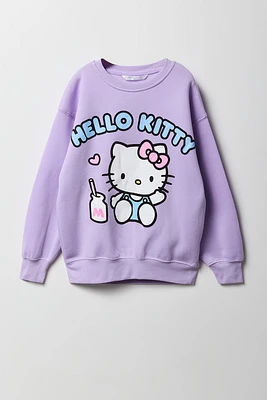 Chandail en molleton à imprimé Hello Kitty Milk pour fille