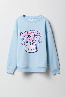 Chandail en molleton bleu Ã  imprimÃ© Hello Kitty pour fille