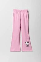 Pantalon  d'entraÃ®nement Ã  jambe Ã©vasÃ©e en molleton avec imprimÃ© Hello Kitty pour fille