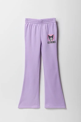 Pantalon d'entraînement à jambe évasée en molleton avec imprimé Kuromi pour fille