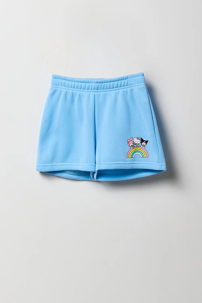 Ensemble deux pièces chandail et short en molleton à imprimé Hello Kitty & Friends pour filles