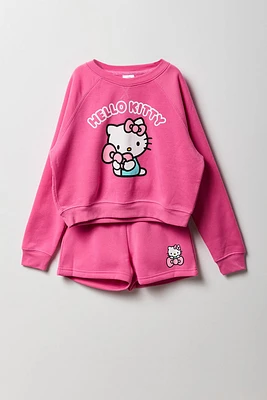 Ensemble deux pièces chandail et short en molleton à imprimé Hello Kitty & Friends pour filles