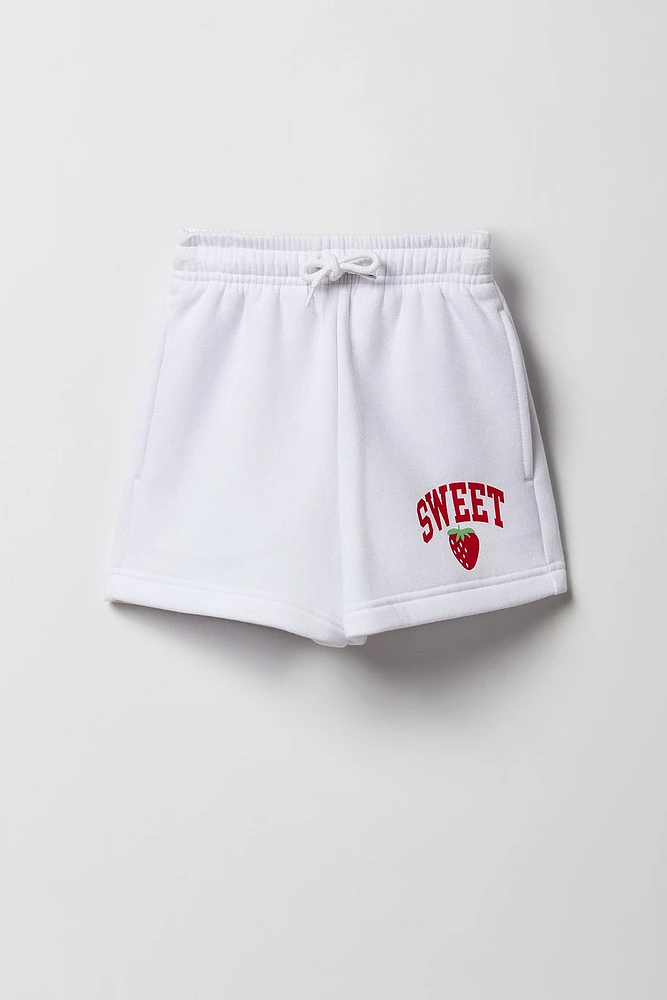 Short en molleton imprimé pour fille