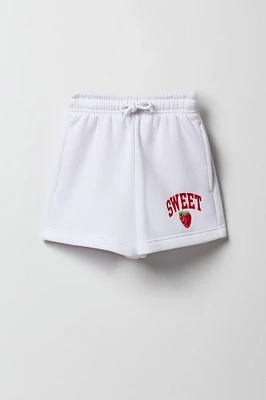 Short en molleton imprimé pour fille