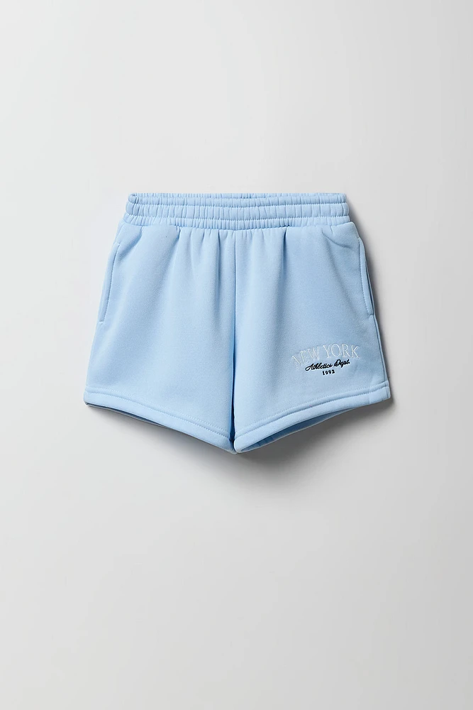 Short en molleton avec motif brodé Aero pour fille