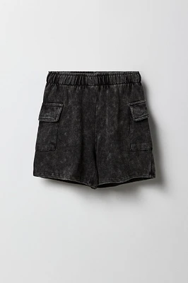Girls Washed Fleece Cargo Short