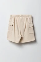 Girls Washed Fleece Cargo Short