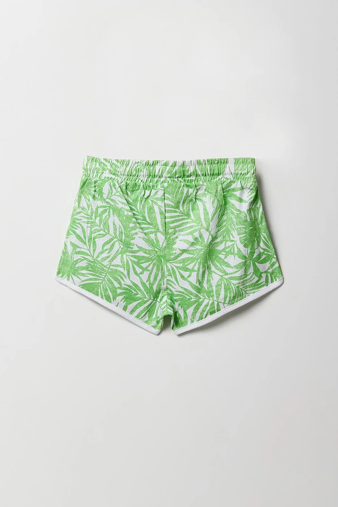 Girls Active Printed Dolphin Short