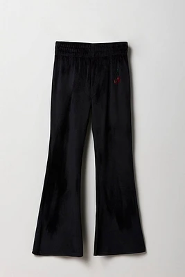 Girls Velour Quarter Flare Pant