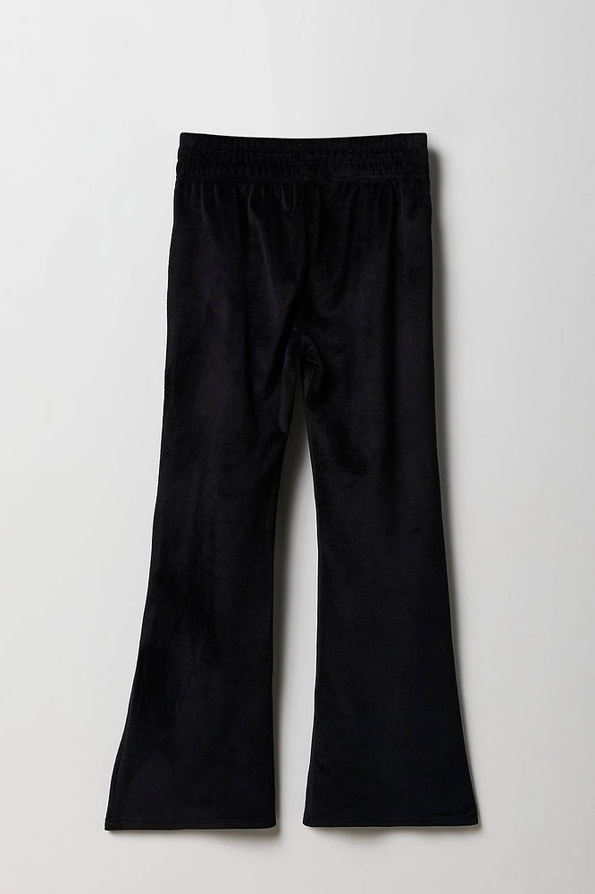 Girls Velour Quarter Flare Pant