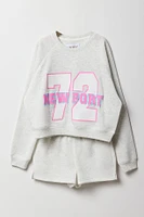 Girls Fleece Sweatshirt & Short 2 Piece Set