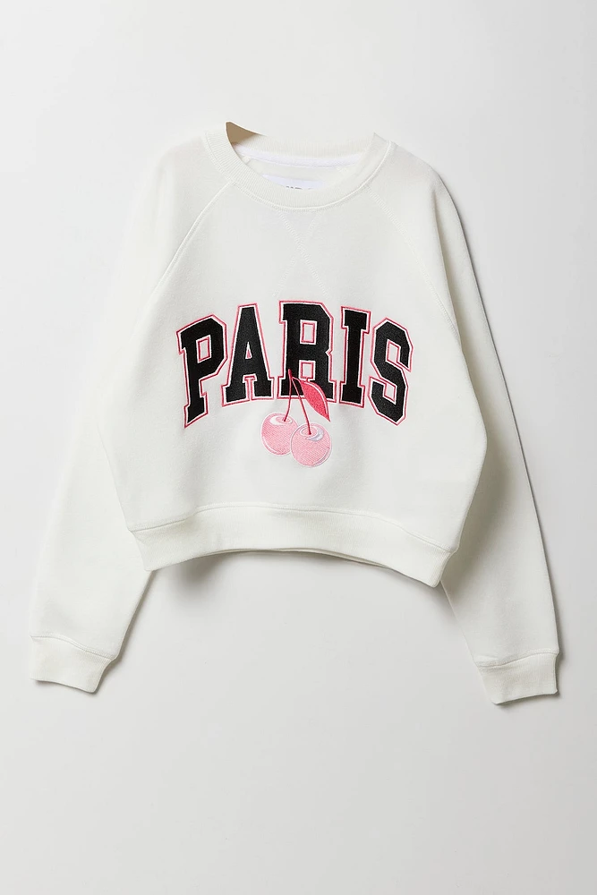 Ensemble deux pièces chandail et short en molleton pour filles