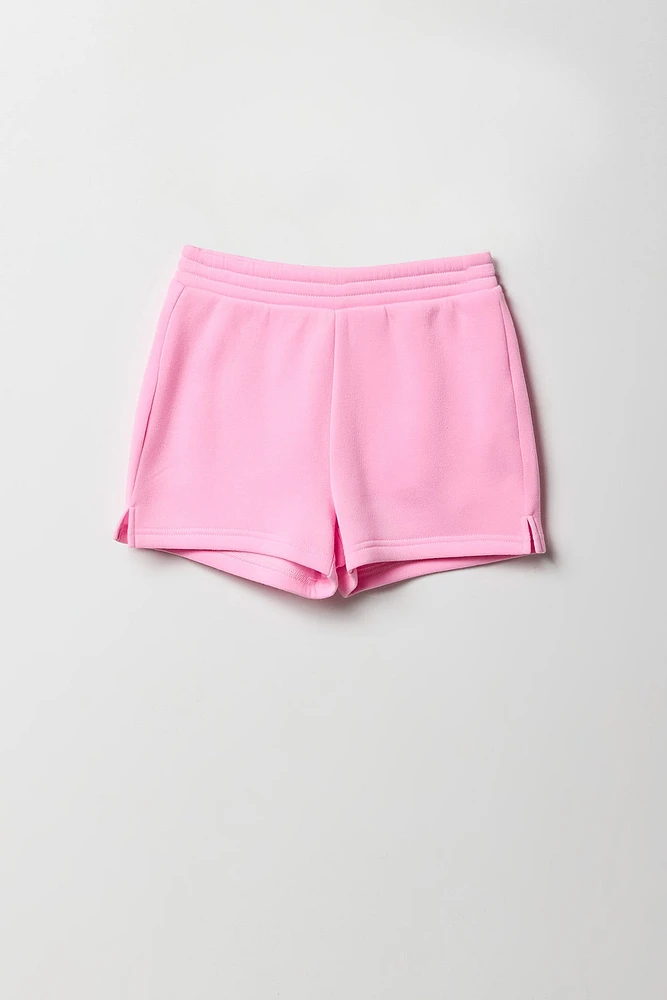 Ensemble deux pièces chandail et short en molleton pour filles