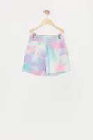 Girls Tie-Dye Velour Cargo Short