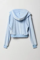 Girls Aeropostale Velour Zip-Up Hoodie