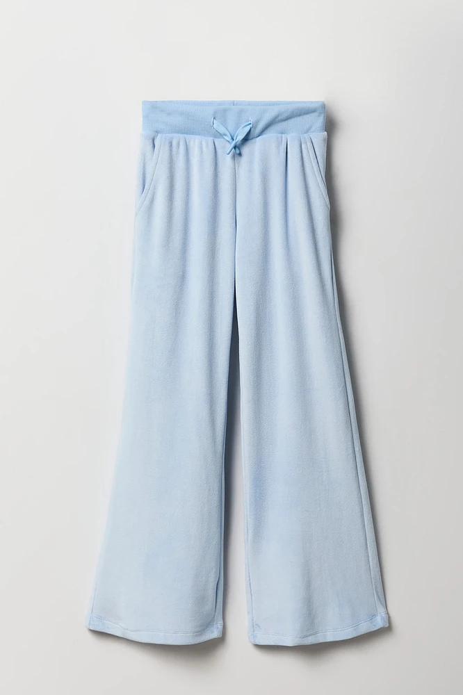 Pantalon à jambe large en velours avec imprimé Aeropostale pour fille