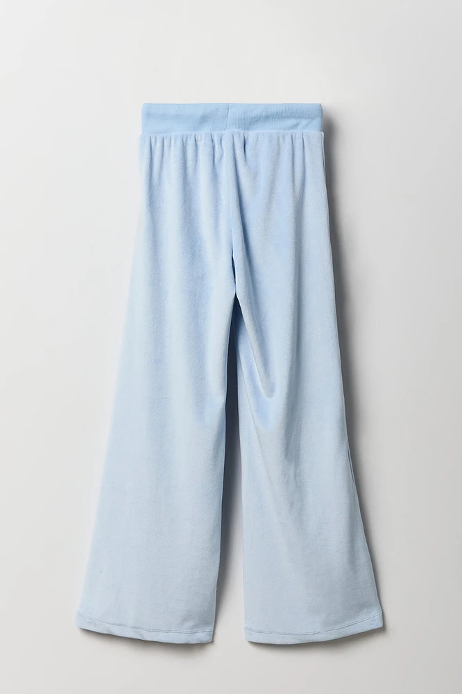 Pantalon Ã  jambe large en velours avec imprimÃ© Aeropostale pour fille