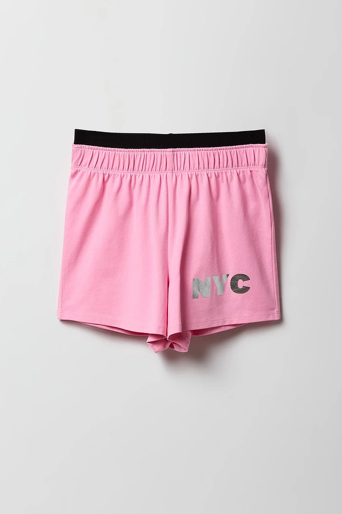 Ensemble Active avec t-shirt et short pour fille
