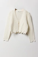 Cardigan en tricot ouvert avec attache à l'avant pour filles