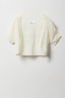 Veste en tricot de pointelle pour fille