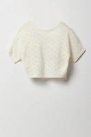 Veste en tricot de pointelle pour fille