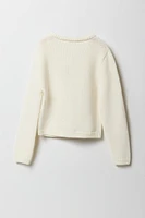 Girls Button Front Knit Cardigan