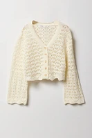 Cardigan en tricot ouvert boutonné pour filles