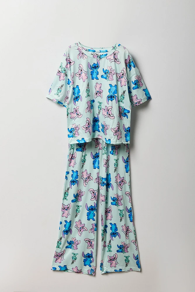 Ensemble avec t-shirt à imprimé Stitch & Angel et pantalon pour fille