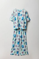 Girls Stitch & Angel Print T-Shirt Pant 2 Piece Licensed Casual Set