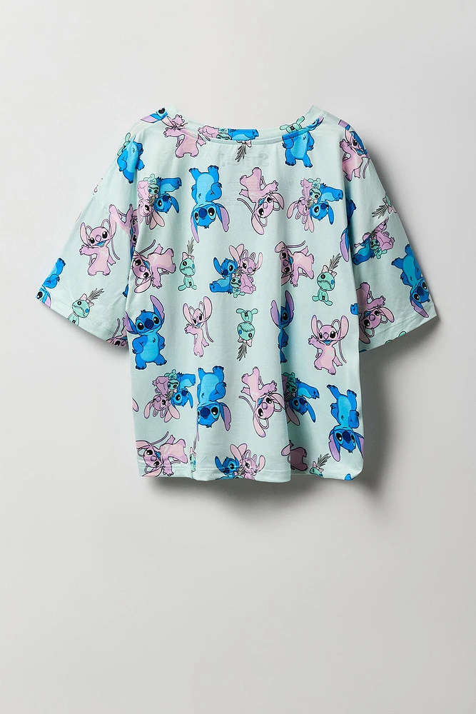 Ensemble avec t-shirt à imprimé Stitch & Angel et pantalon pour fille