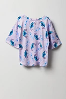 Ensemble avec t-shirt à imprimé Stitch et pantalon pour fille