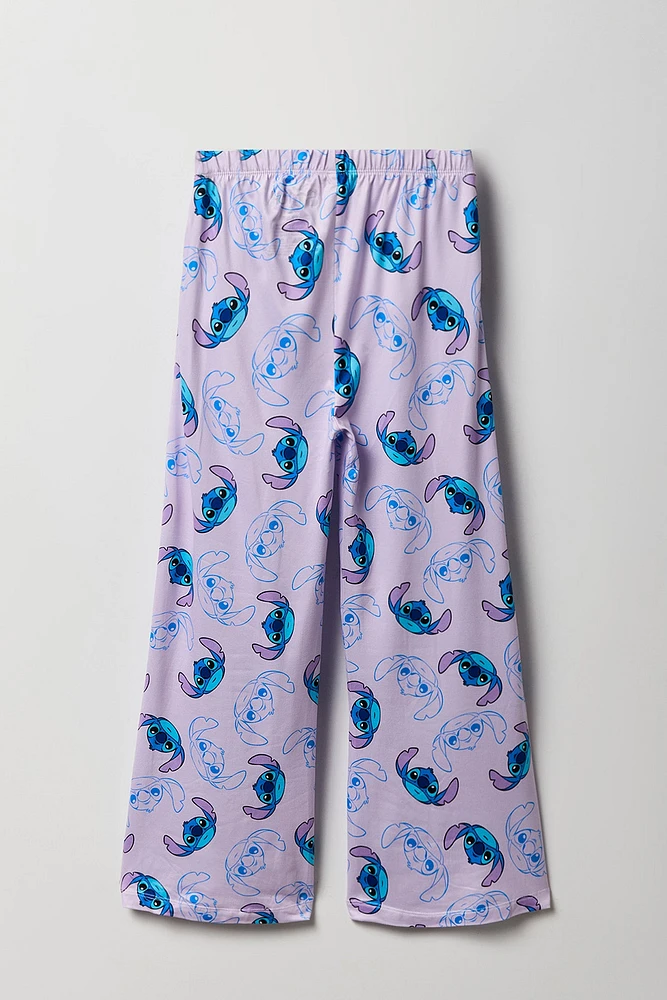 Ensemble avec t-shirt à imprimé Stitch et pantalon pour fille