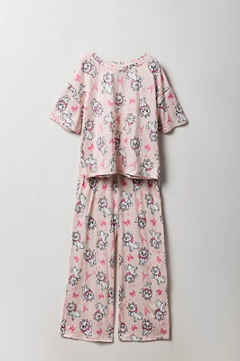 Ensemble avec t-shirt à imprimé Marie et pantalon pour fille