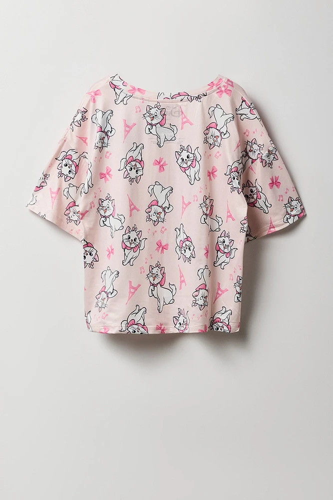 Ensemble avec t-shirt à imprimé Marie et pantalon pour fille