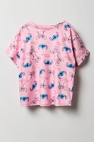 Ensemble avec t-shirt à imprimé Stitch & Angel et pantalon pour fille