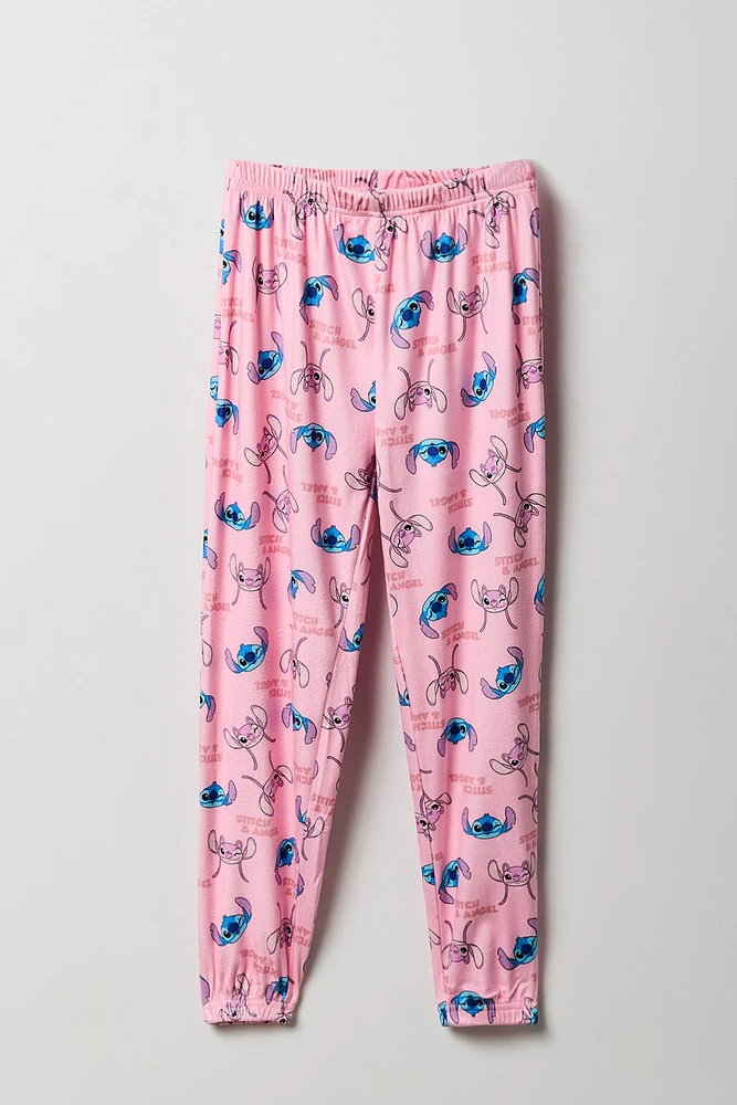 Ensemble avec t-shirt à imprimé Stitch & Angel et pantalon pour fille