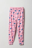 Ensemble avec t-shirt à imprimé Stitch & Angel et pantalon pour fille
